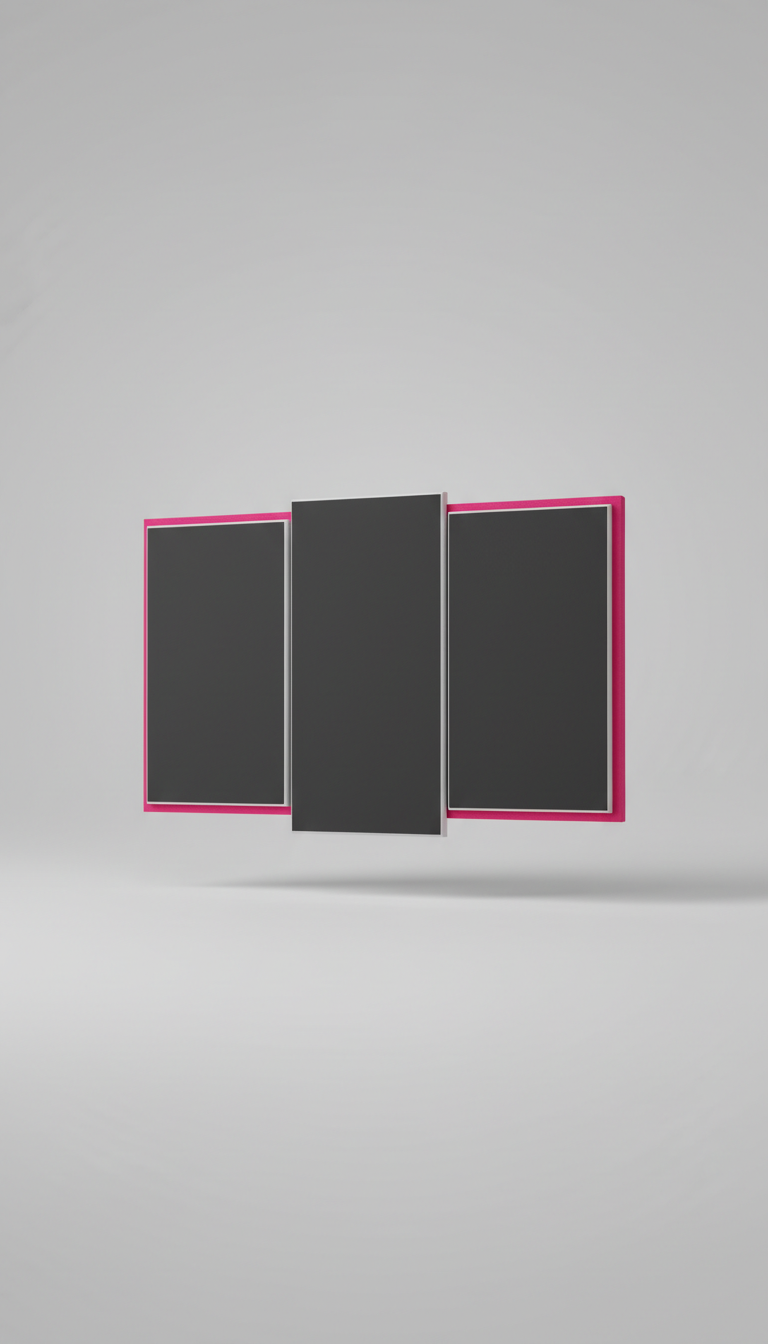 Rectangular Acoustic Panel Vivid Pink Edge